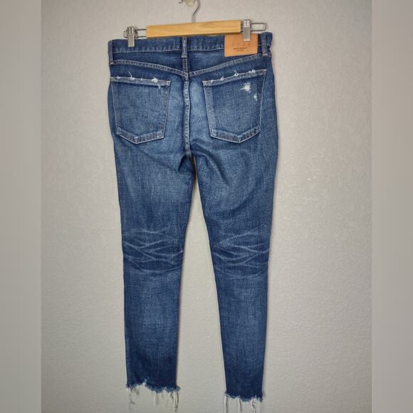 MOUSSY Vintage CHECOTAH SKINNY Distressed Dark Rinse Jeans Size 28 - Picture 3 of 16